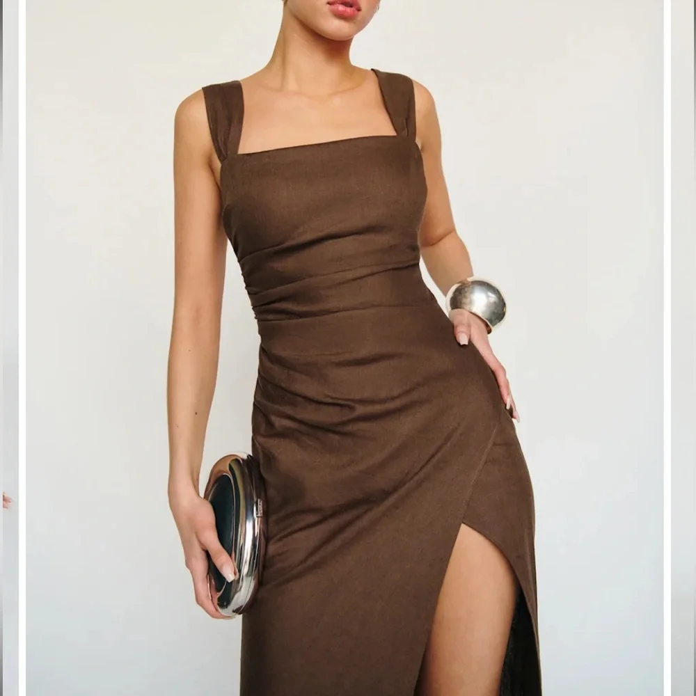 Reformation linen dress in chocolate cake NWT - Picture 3 of 5